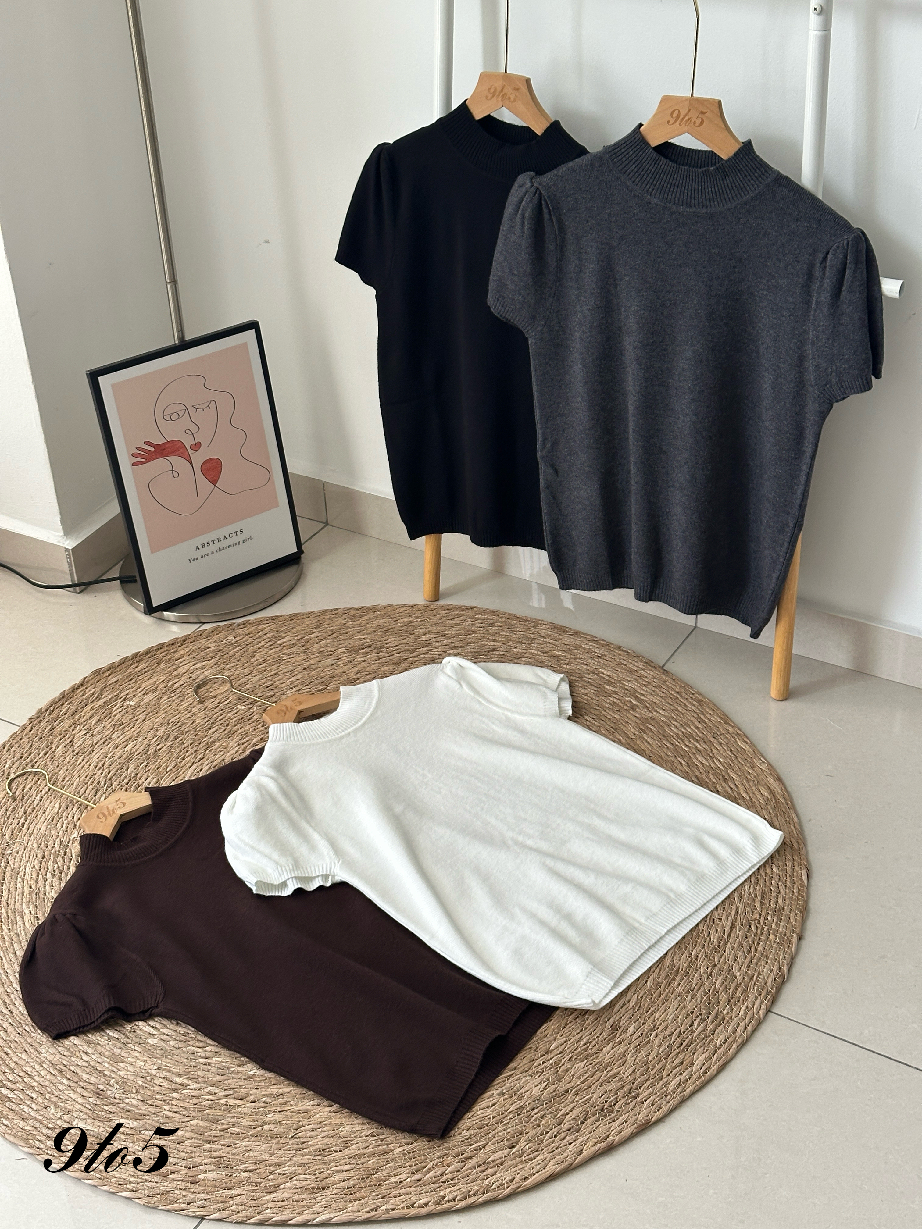 T4008 Puff Sleeve Knit Top - 4 Colors 