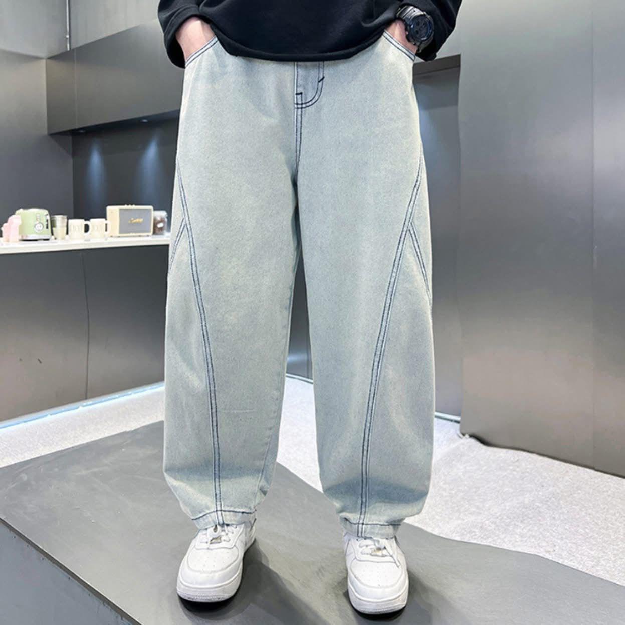 男仔春秋款兒童直筒牛仔長褲