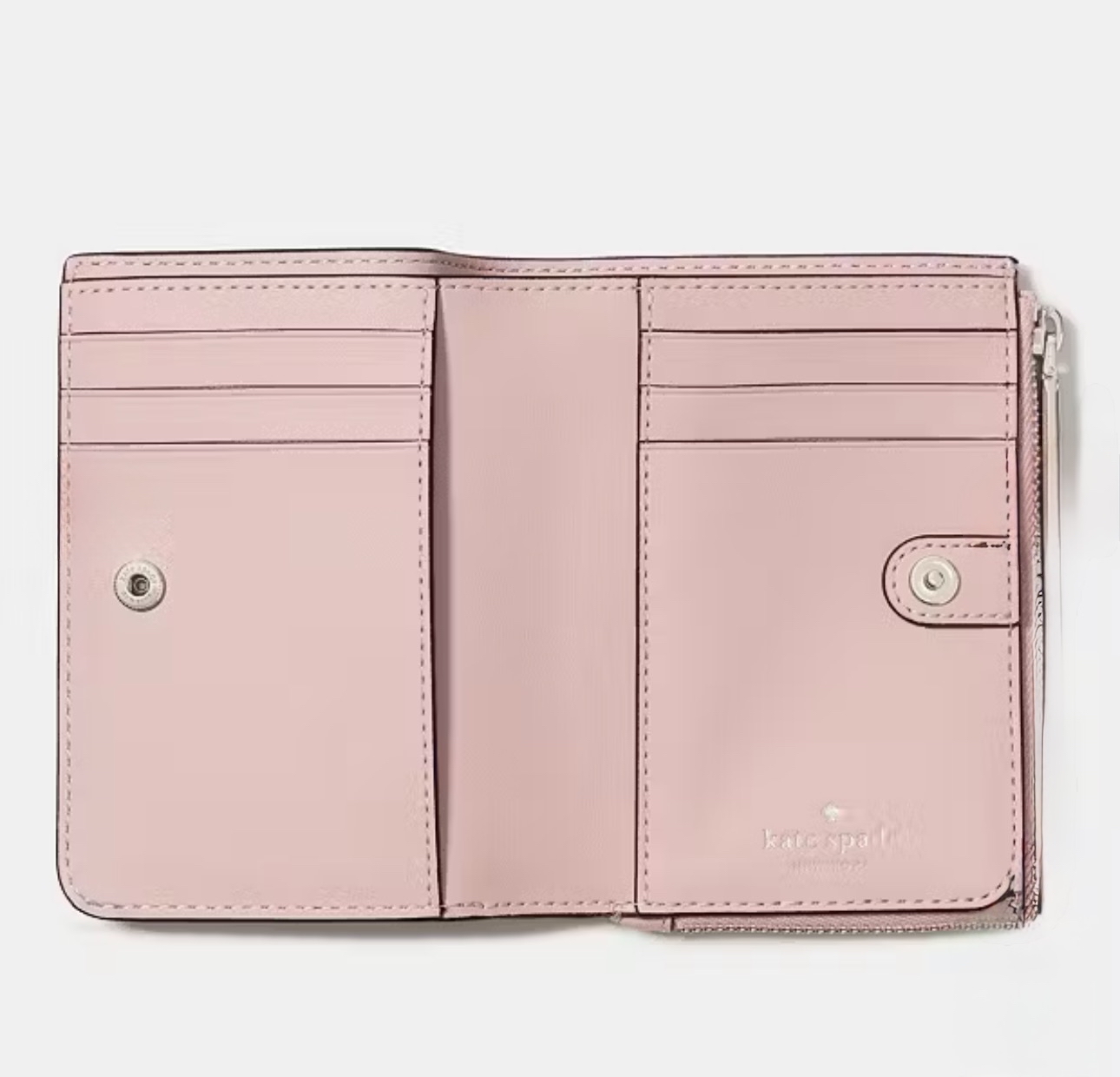 ✈️🇺🇸🇨🇦溫柔感十足嘅粉紅色荔枝皮Kate Spade ♠️ New York outlet 短銀包👛現貨💝💝