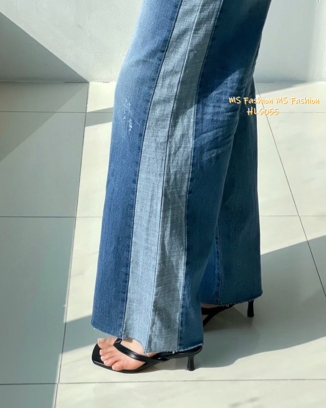 HL6055 韓國🌼Howluk拼色闊筒微喇叭牛