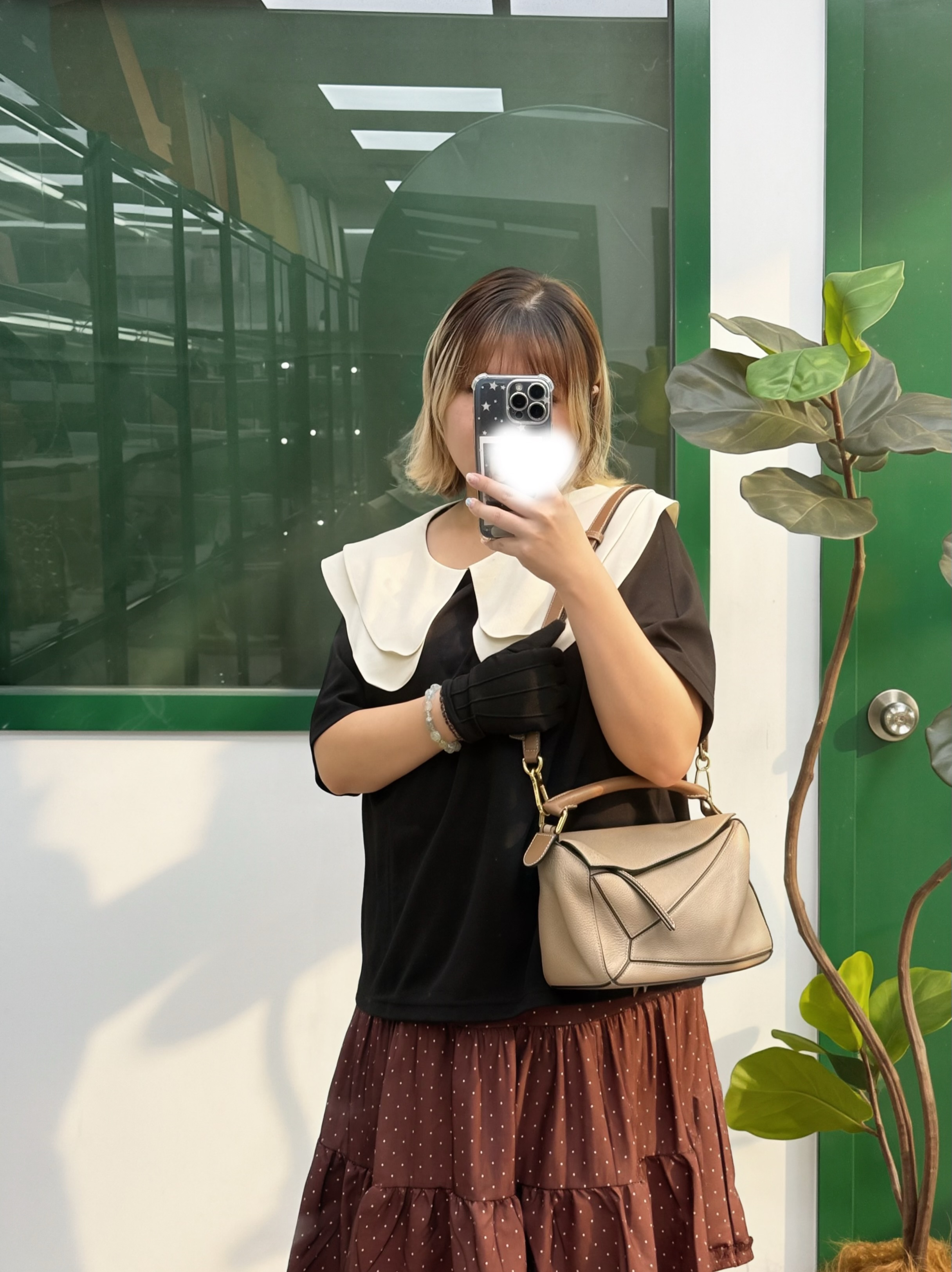 Loewe✨PRE OWNED 💥Small Puzzle沙金色 手提單肩斜肩包🤎