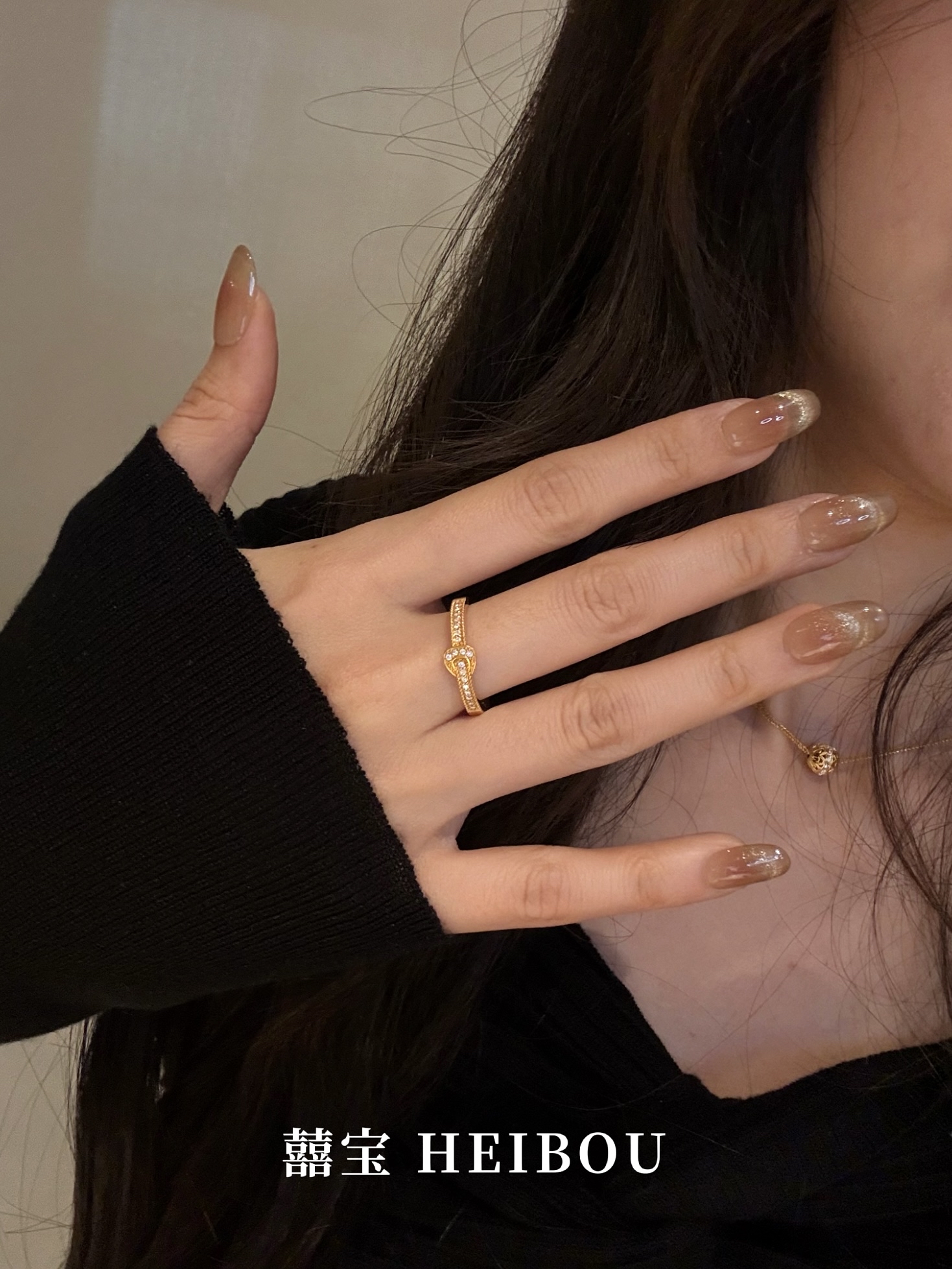 【6D镶嵌】点钻皮扣戒指