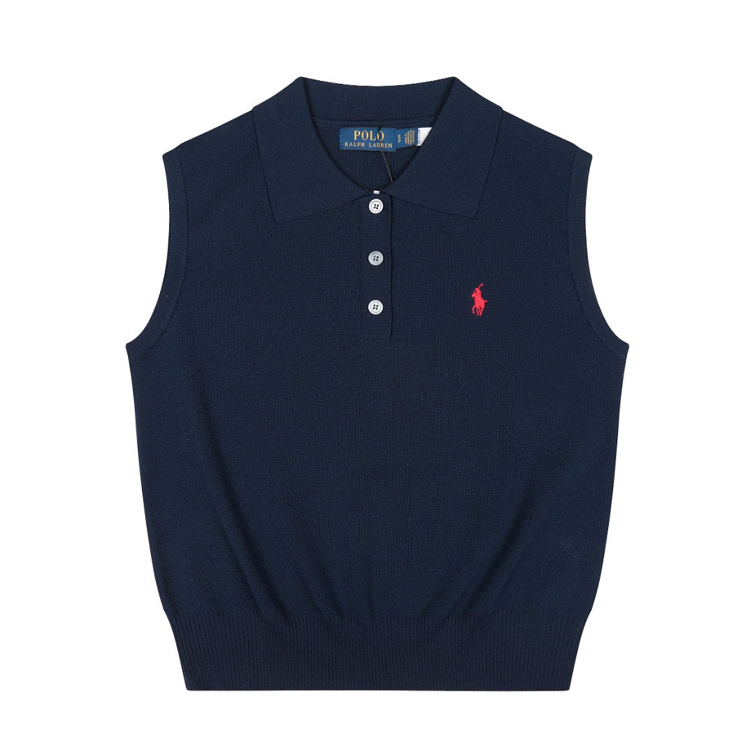 預訂 RL POLO 翻領三粒鈕無袖上衣 