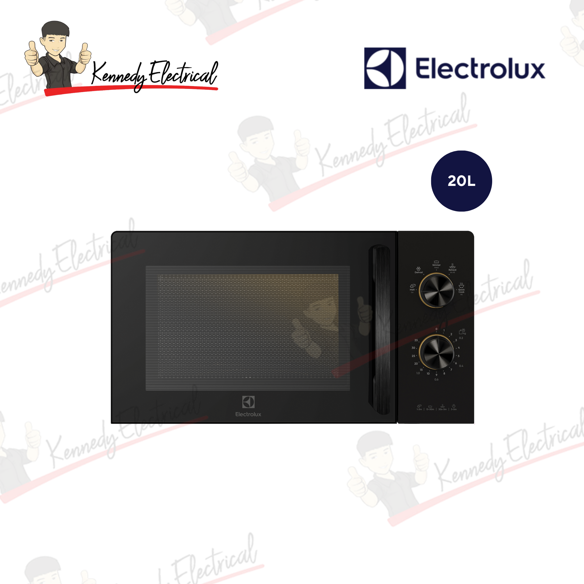Electrolux 20L UltimateTaste 300 Solo Microwave Oven (EMM20K22B)