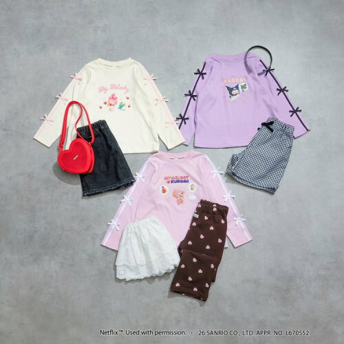 🆕【⭐訂購⭐】🇯🇵日本直送 🌀Netflix x #Sanrio 蝴蝶結袖口 長袖 tee［3款選］ 🌀[ELHA-0076][260920]
