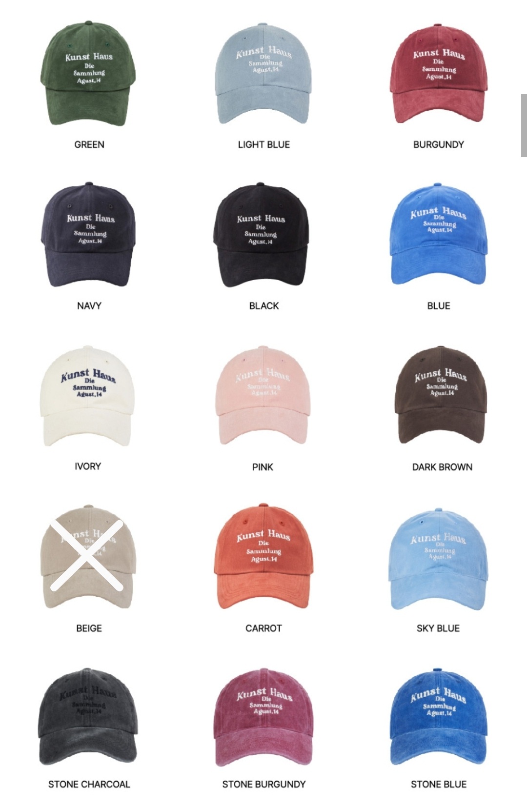 DUMARO Kunst Haus Ballcap(37色)