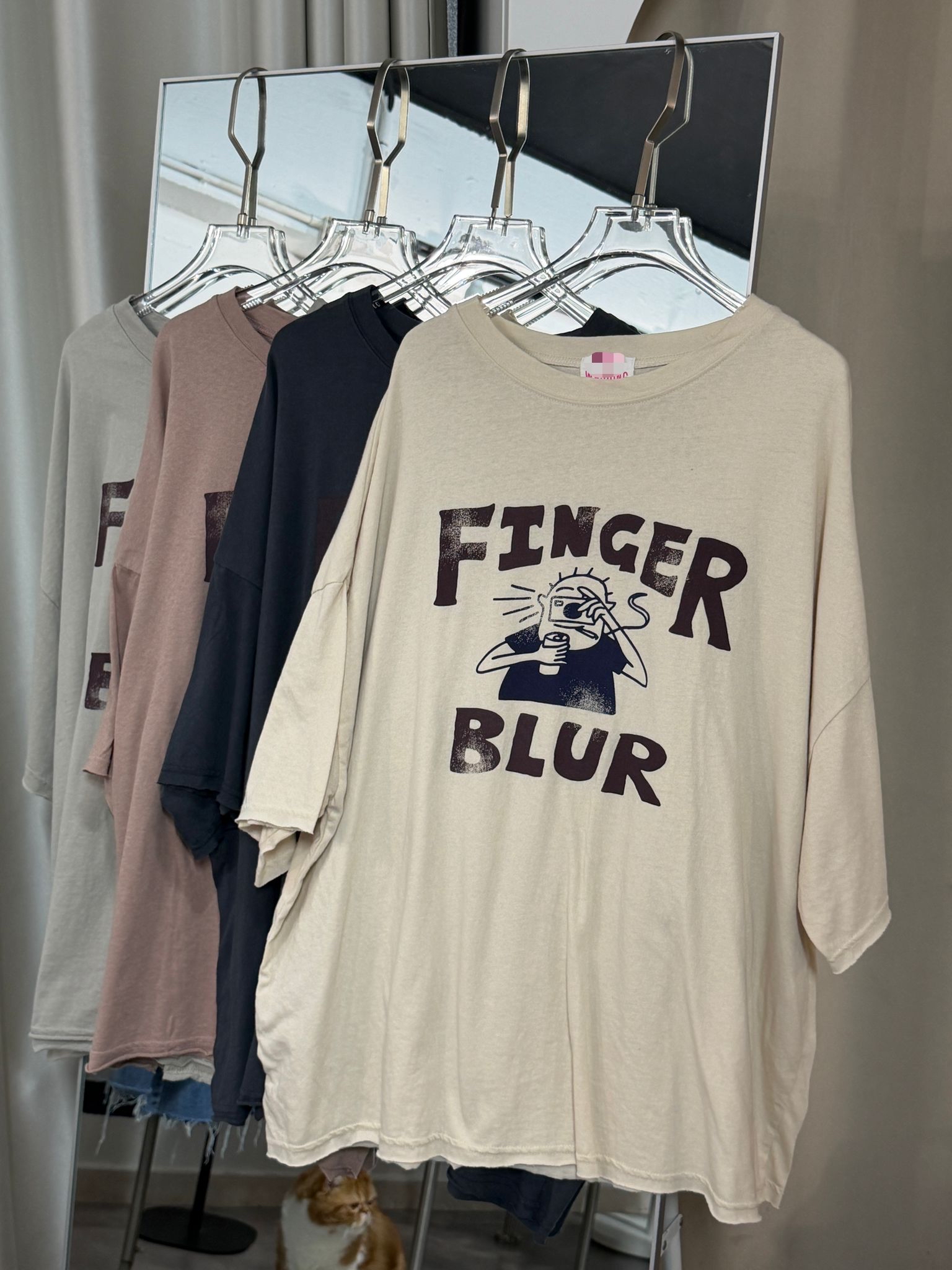 復古圖案公仔寬鬆T