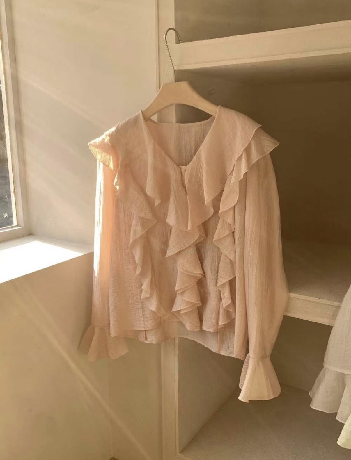 粉紅色Ruffles blouse 