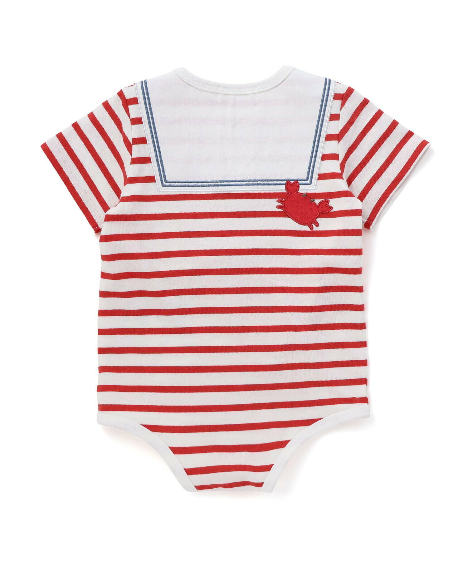 🇯🇵預訂 日本直送🇯🇵Slap Slip Baby兩色指南針望遠鏡印花水手領貼花短袖包屁衣