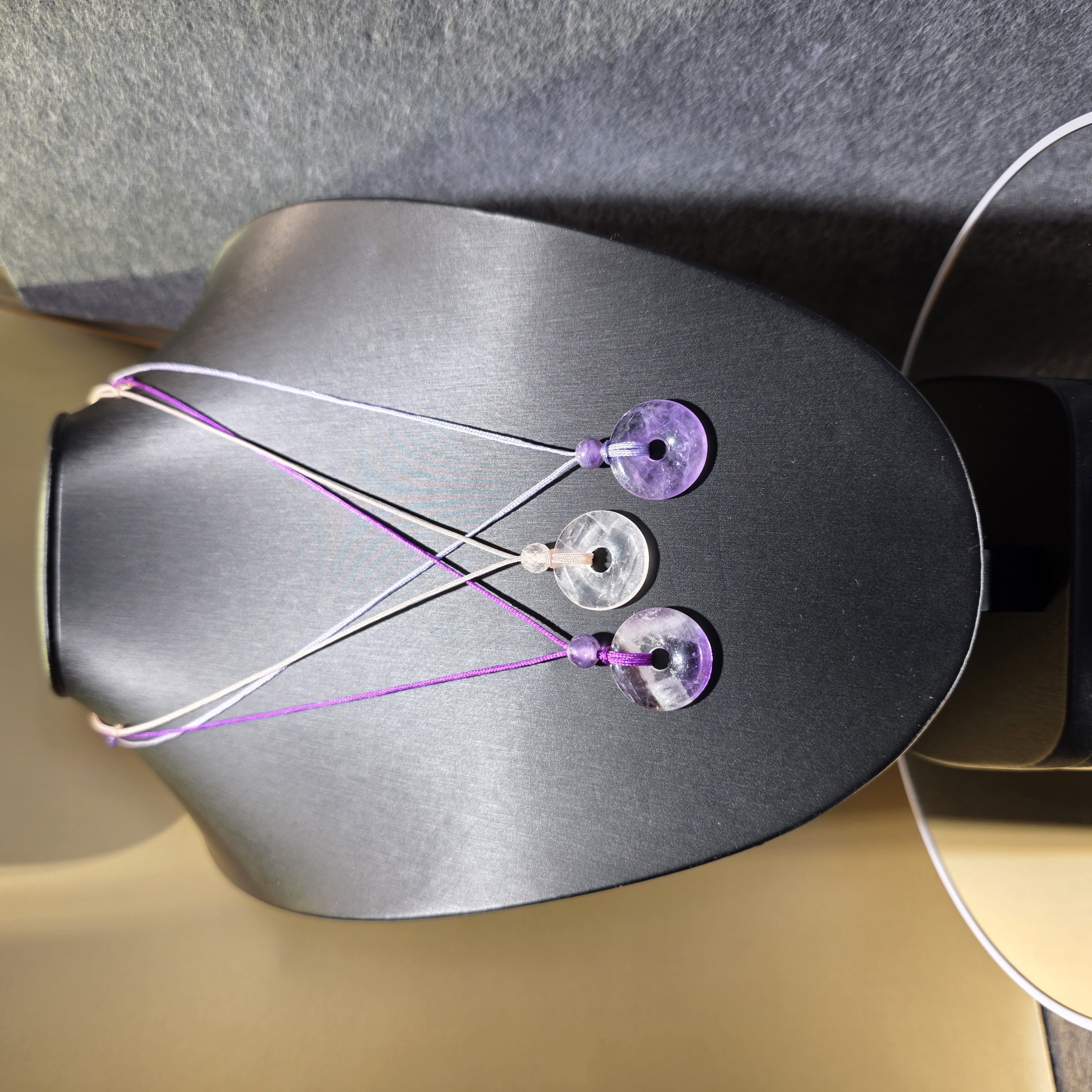 紫水晶平安扣吊咀