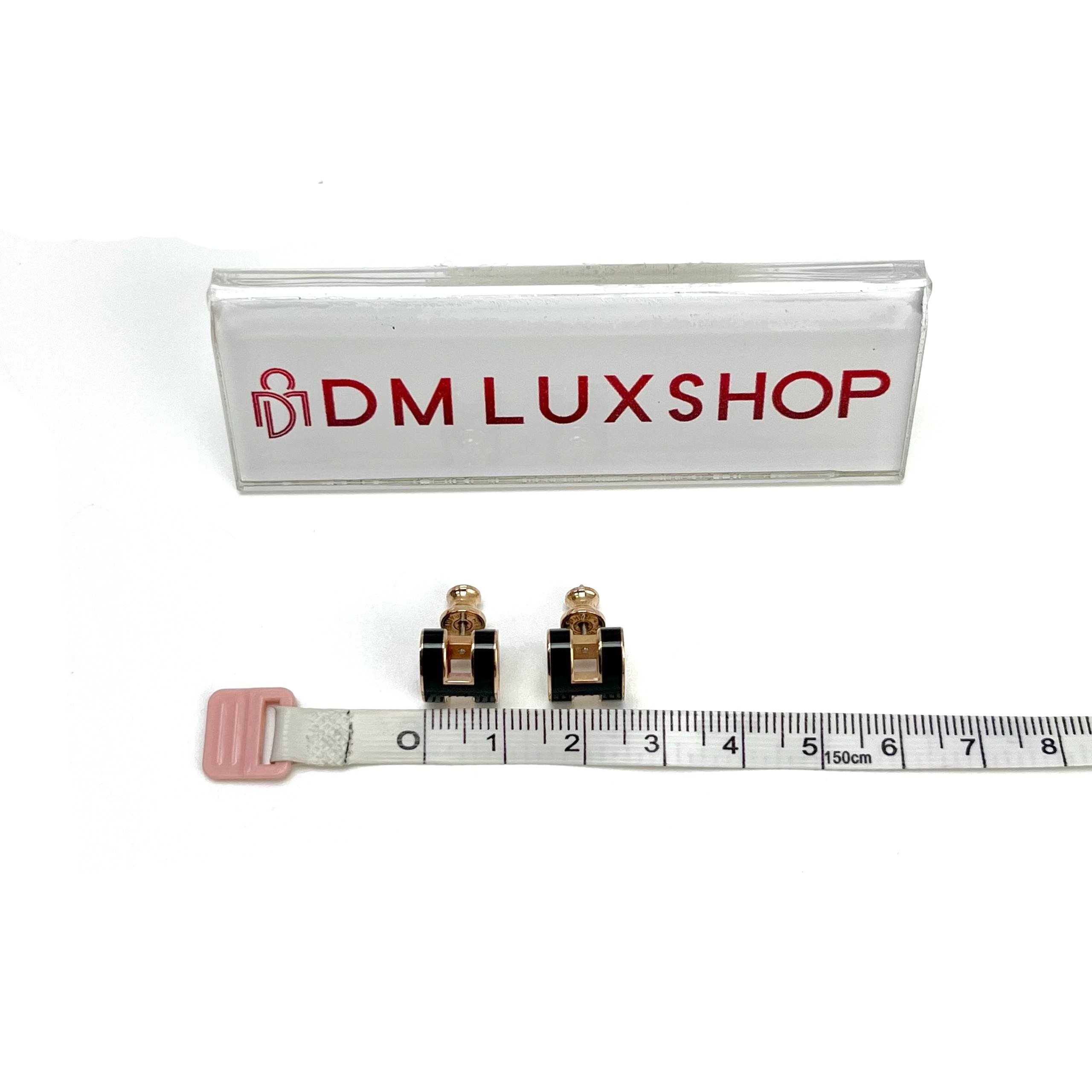 Hermes Pop H Earrings Black RGHW