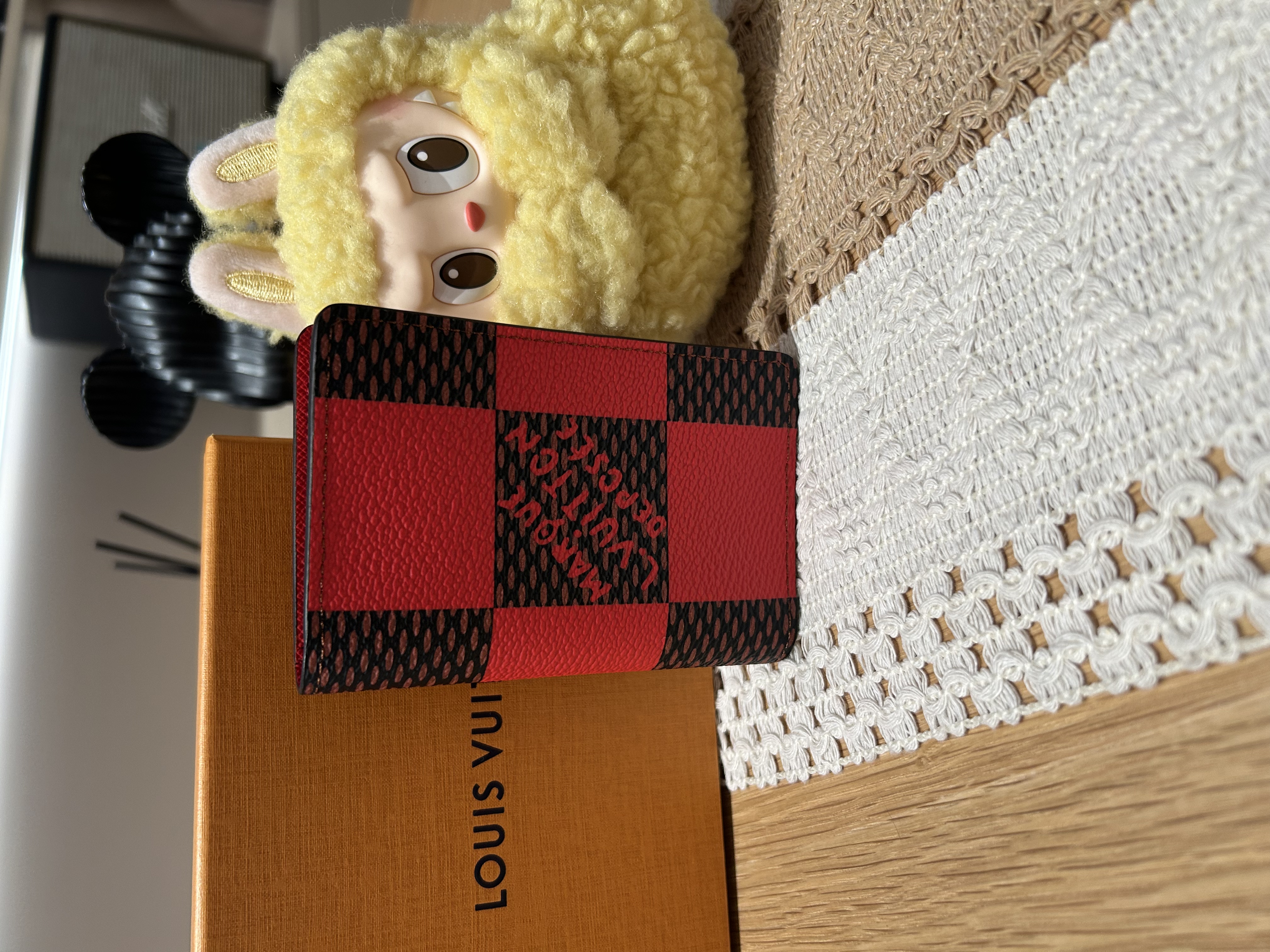 未使用品 LV Pocket Organizer Damier Pop "Rouge" Card holder N40614 100%Authentic, 未使用品 ✅Box