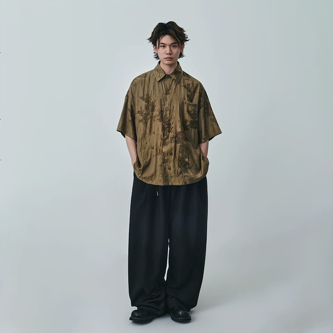 W58扎染暗紋印花恤衫