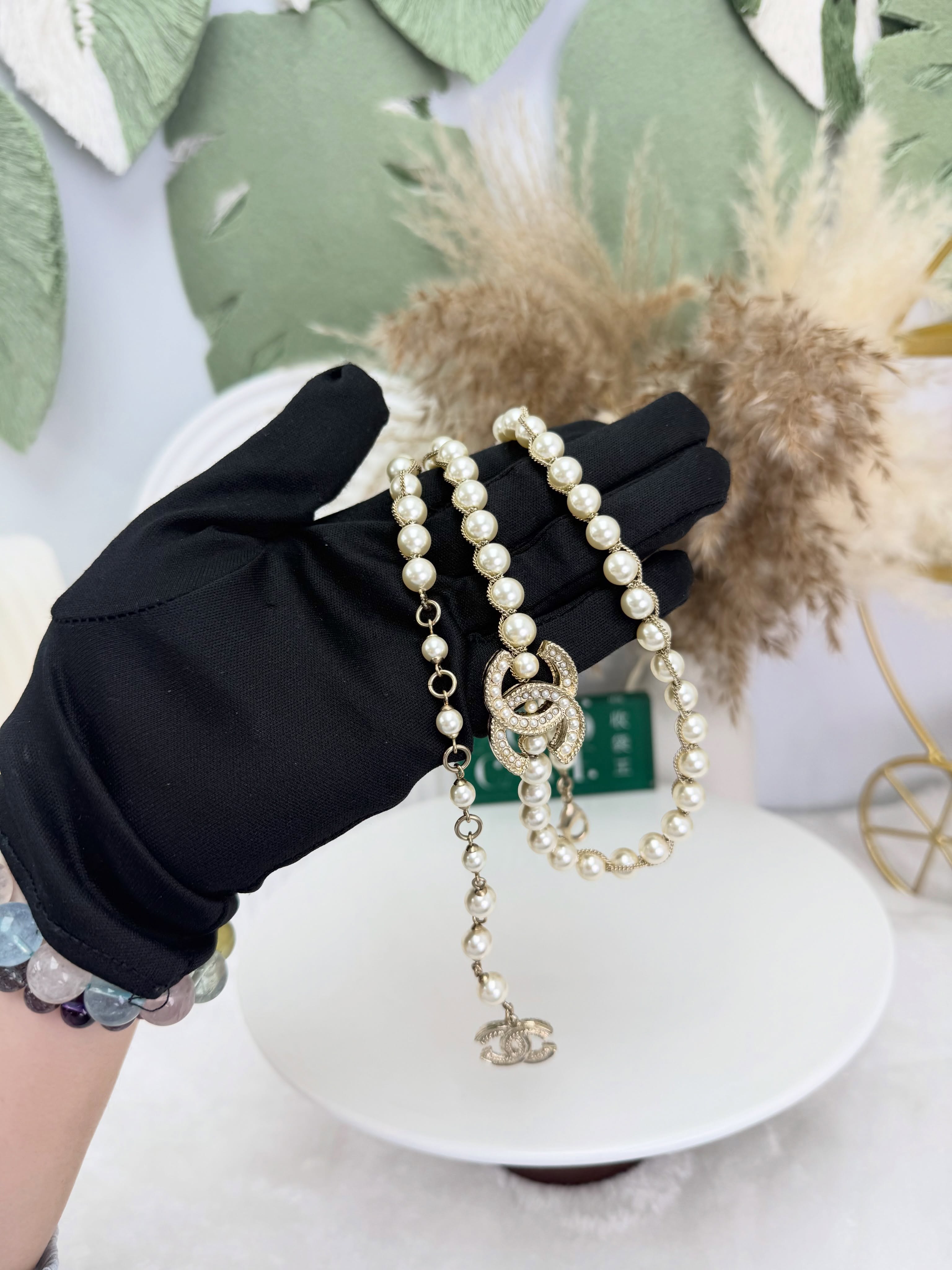 👜 PRE OWNED 🛍️🪎雙C珍珠頸鏈💎
