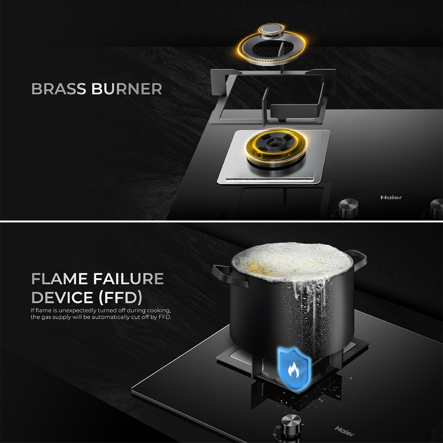 Haier 2-Burner Built-in Gas Hob (HC-Q69266B)