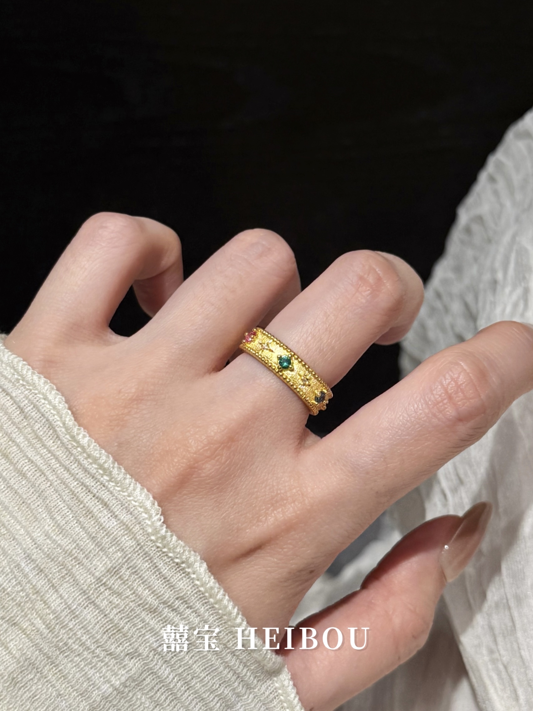 【5D工艺】彩钻八芒星戒指