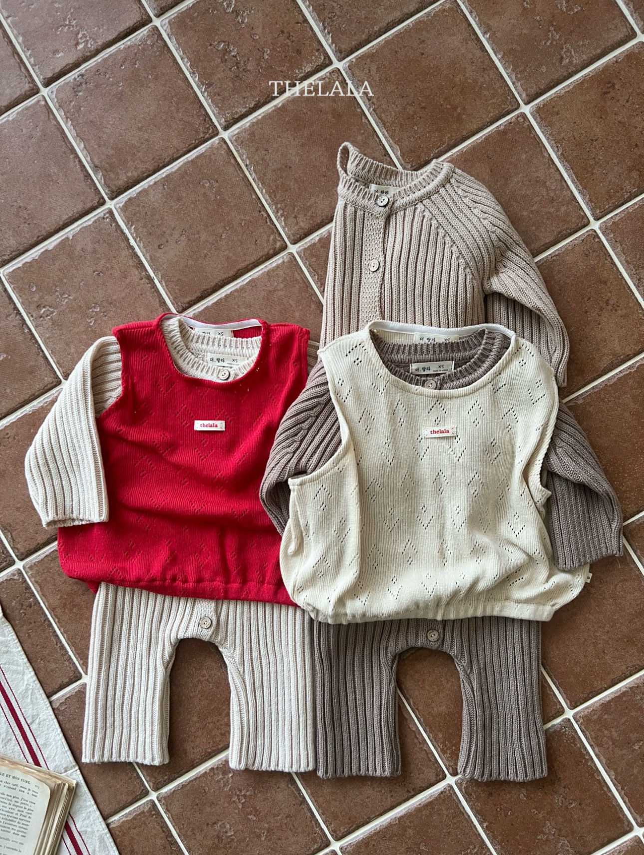 🌸預訂 韓國直送🌸🇰🇷THELALA三色開襟針織長袖連身服