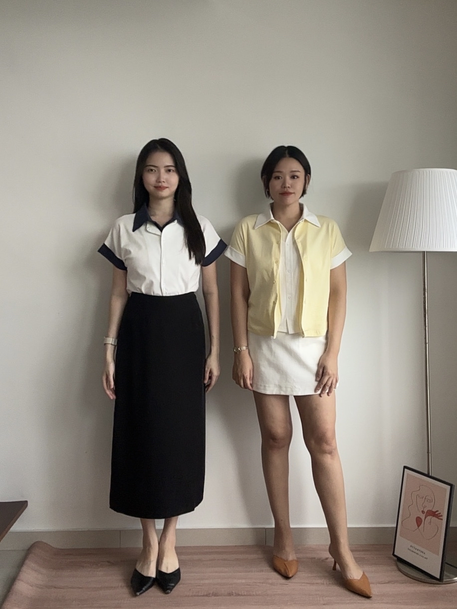 T4319 Contrast Fake Two-Piece Shirt - 4 Colors 