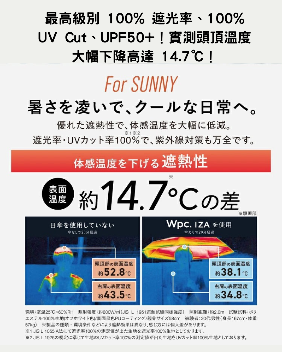 日本代購【 2026新商品 日本直送  Wpc. IZA LARGE & HOOK 登山扣手柄 100%遮光降溫 晴雨兩用 大傘面  縮骨傘 | 縮骨遮 |   LARGE & HOOK 100% Shading Umbrella 】﻿