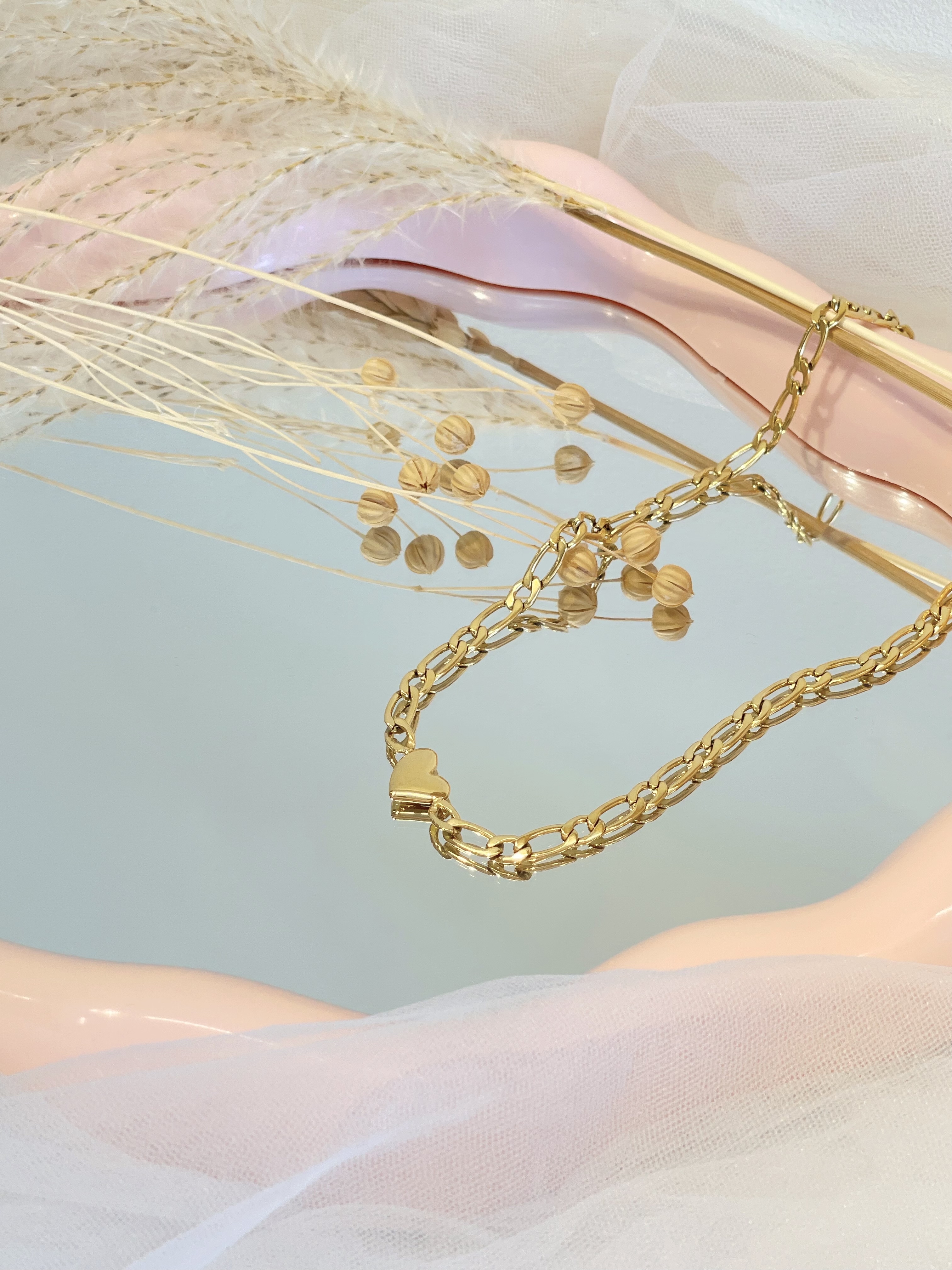 小众甜酷风爱心钛钢项链