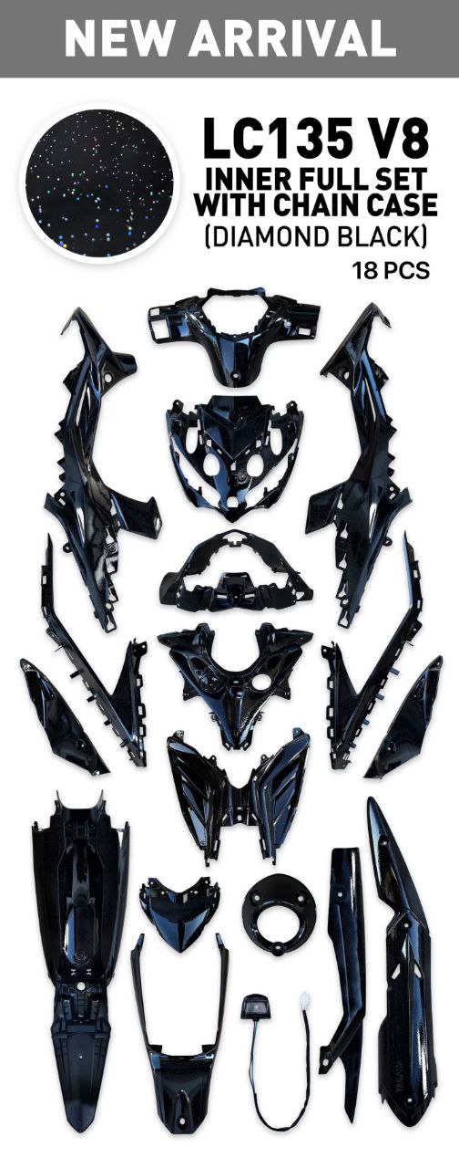 Inner Set LC135 FI V8 Hitam Kilat / Diamond 