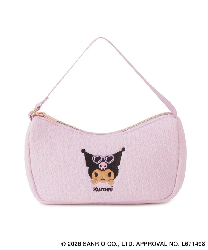🎀【預訂】ROPE' PICNIC x Sanrio 曬黑刺繡手提袋 - Kuromi