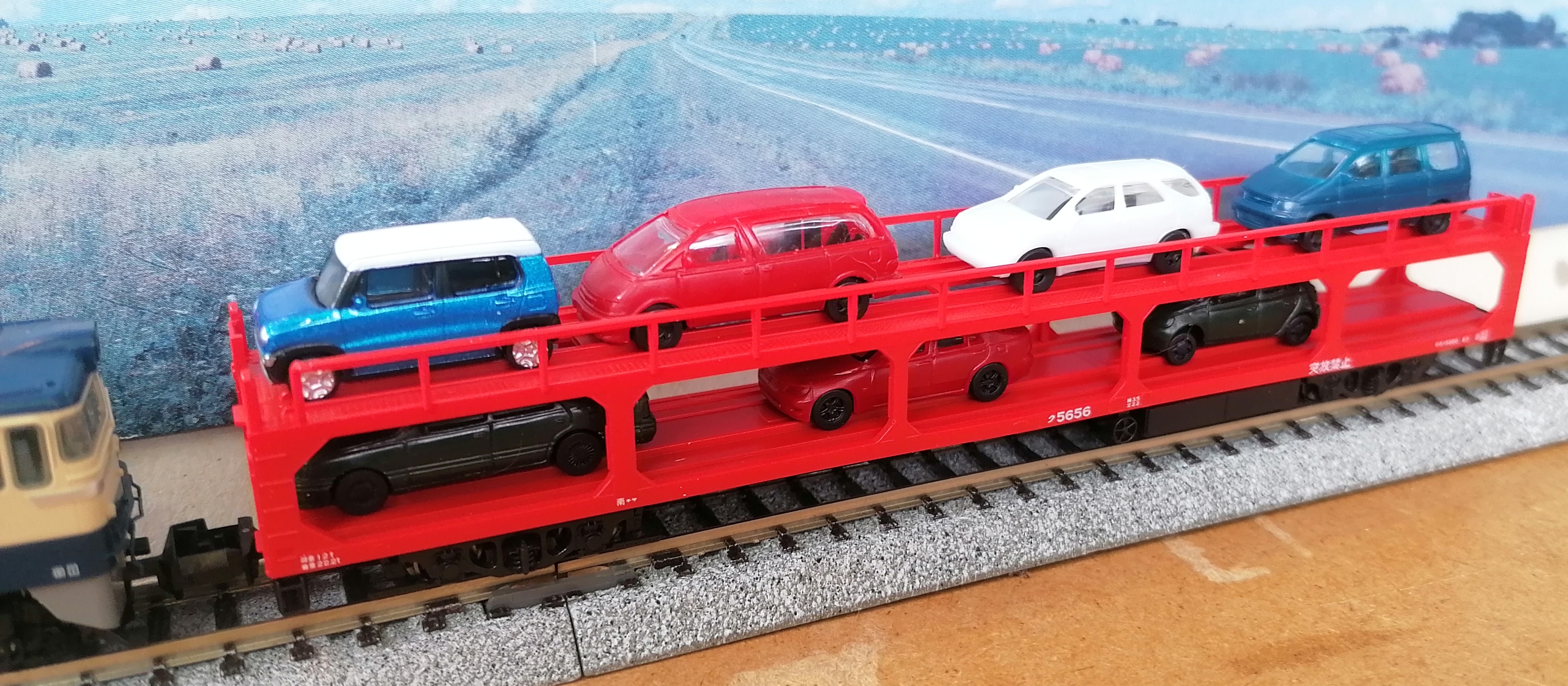 Kato N規 Ku5000汽車運輸貨車 （紅色運輸卡連小汽車）