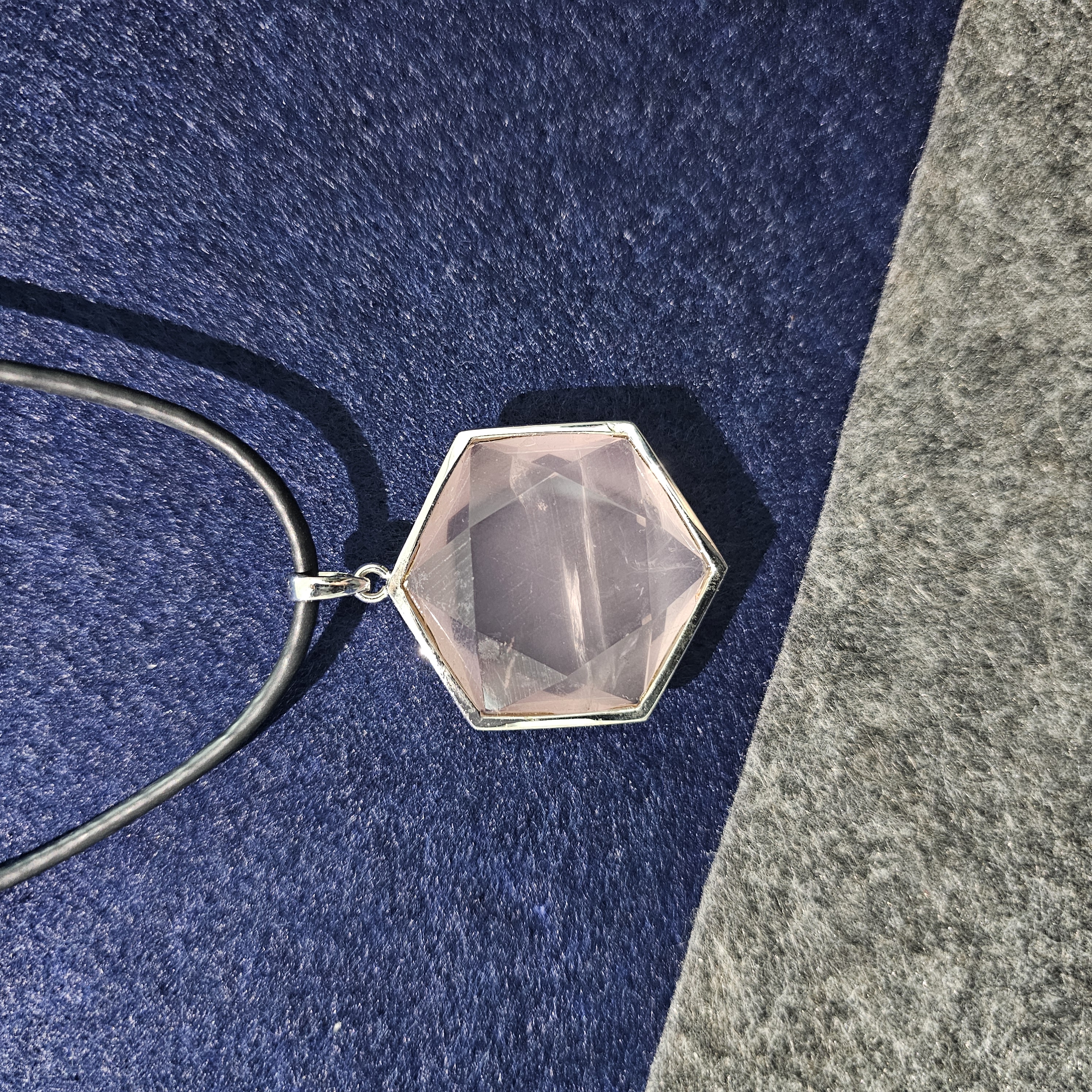 粉紅晶六芒星925銀大衛星