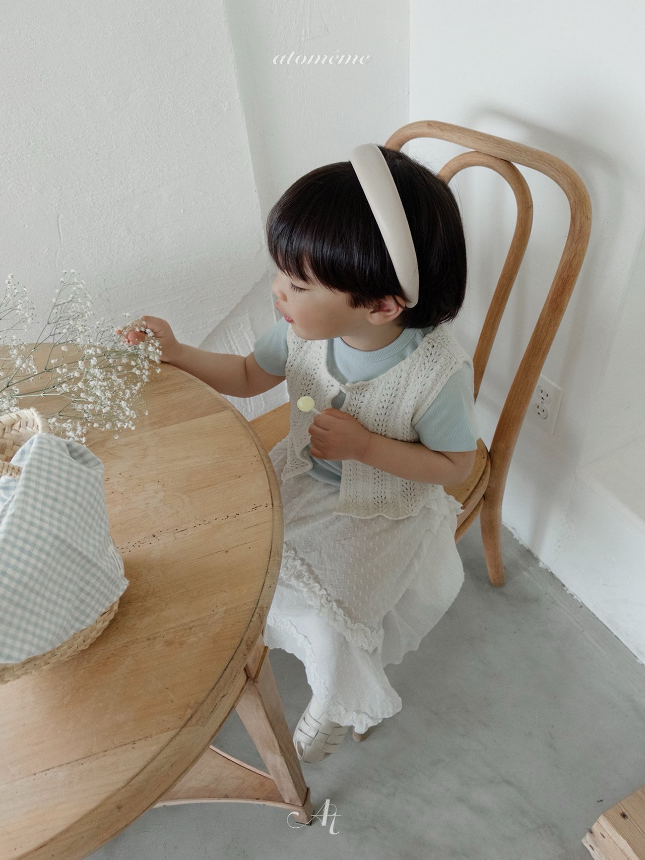 Atomeme | Coco knit vest (Green/White XL100-110)
