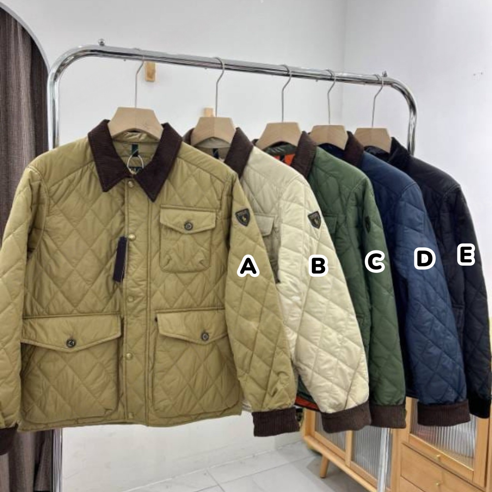 RL POLO 菱格三口袋棉服外套