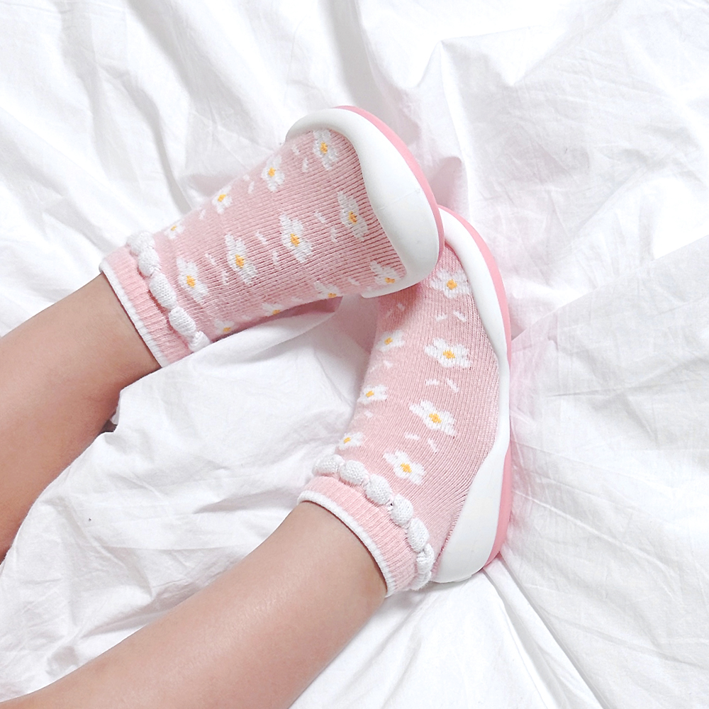 KOMUELLO 幼兒學行襪鞋 - 粉紅小花園
