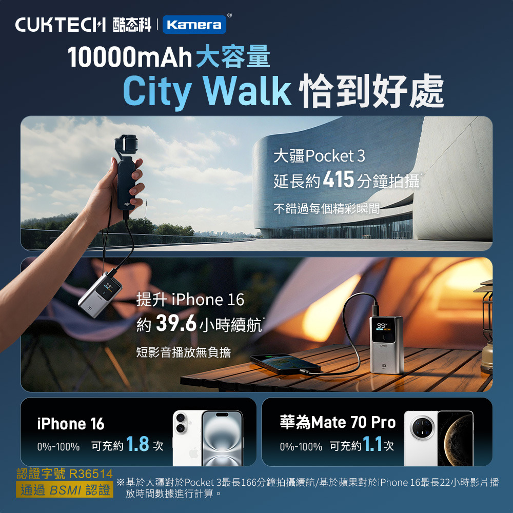 CUKTECH 10 Mini Power Bank | 酷態科 10號Mini行動電源 | 行動電源 | 3C認證 | 10,000mAh | 55W | 217g