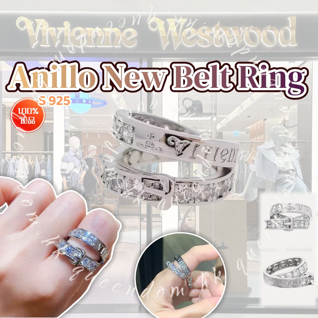 💯Vivienne Westwood Anillo Belt Ring 腰帶戒指 925銀 連專櫃禮盒