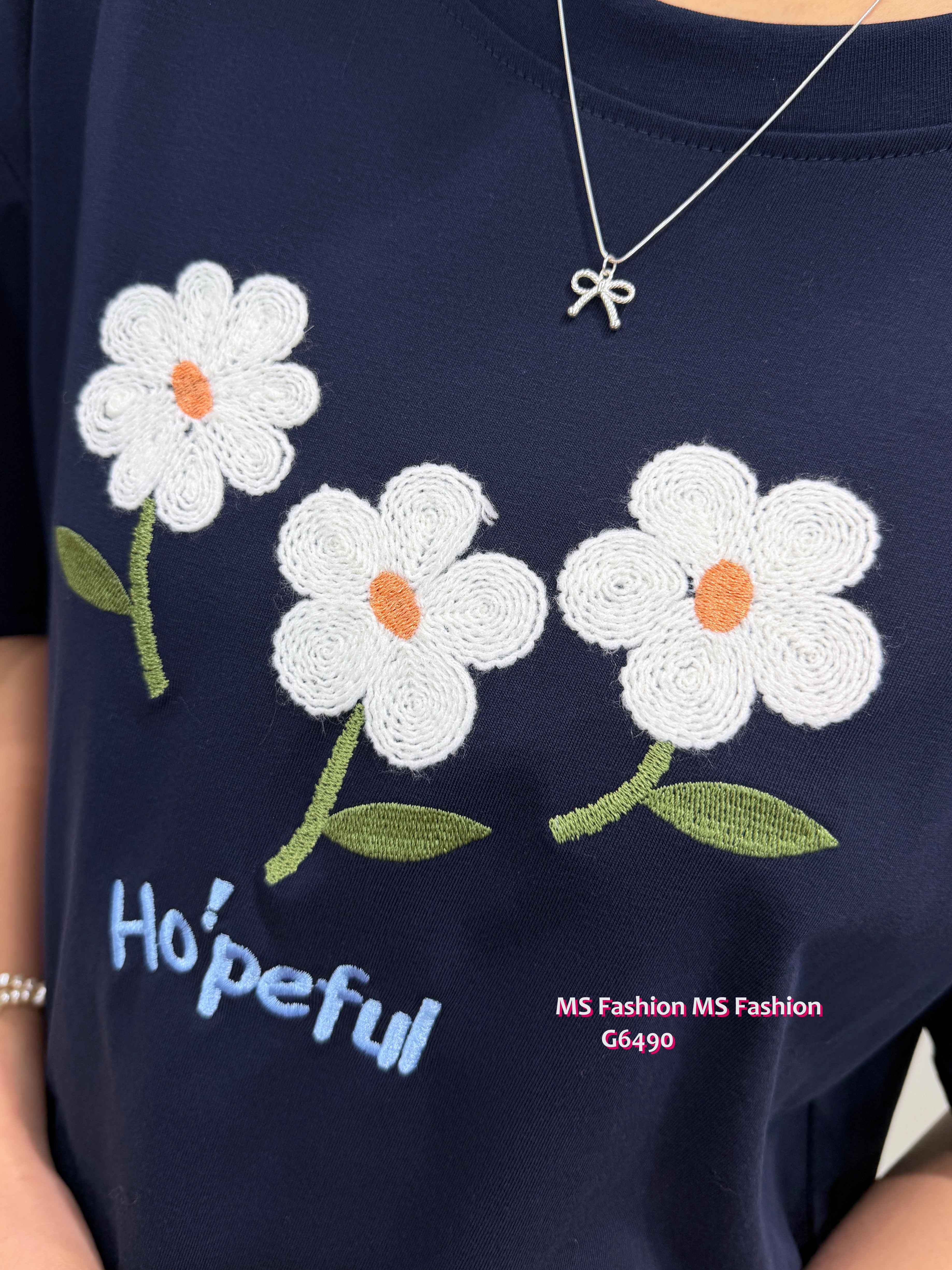 G6490 刺繡小花top
