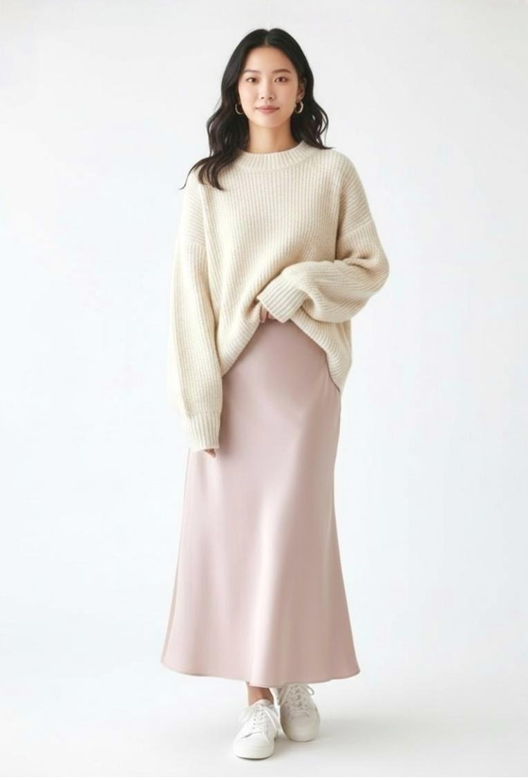 Satin Drape A-Line Midi