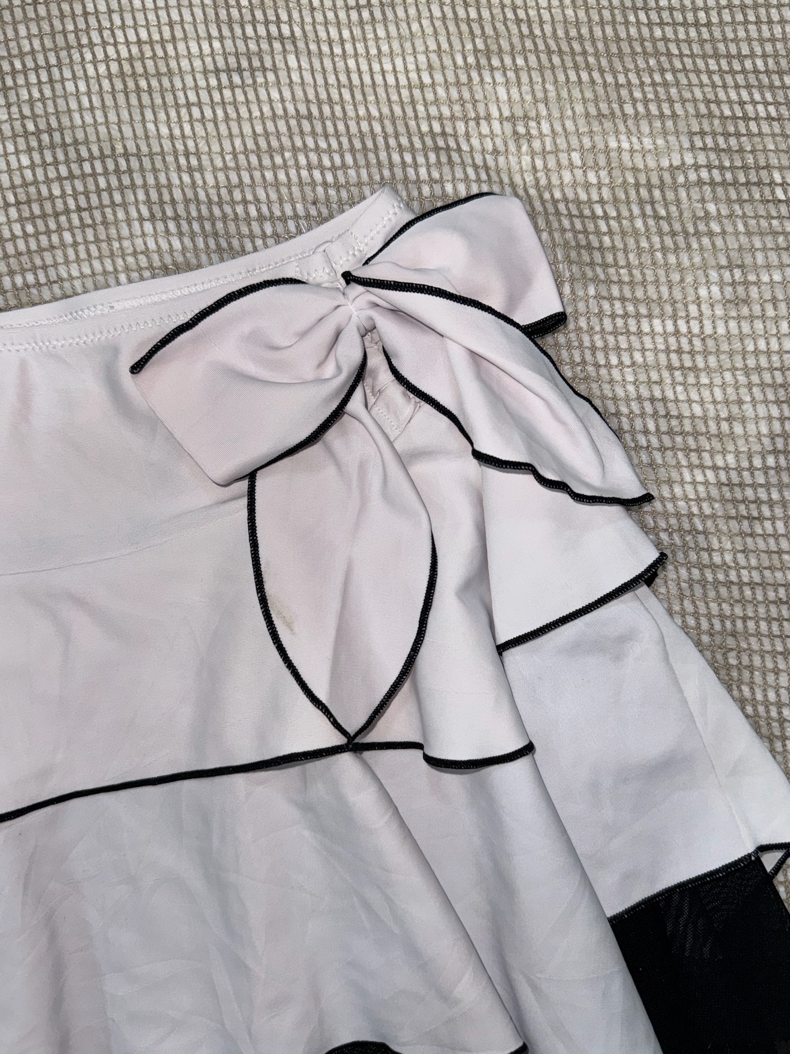 Light Pink Tiered Ruffle Mini Skirt with Bow