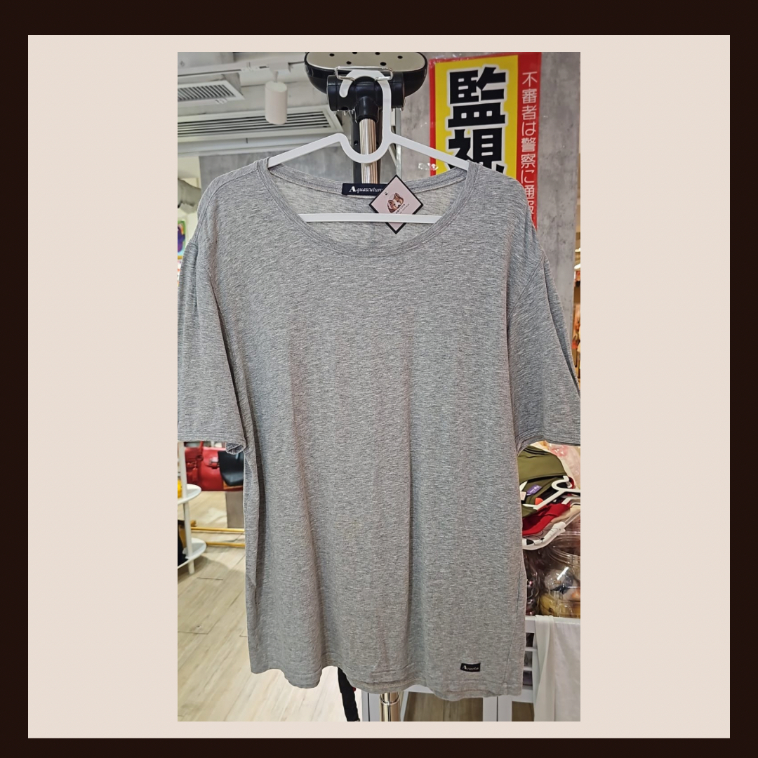 💎 極致灰麻 Aquascutum 經典標誌 T 恤