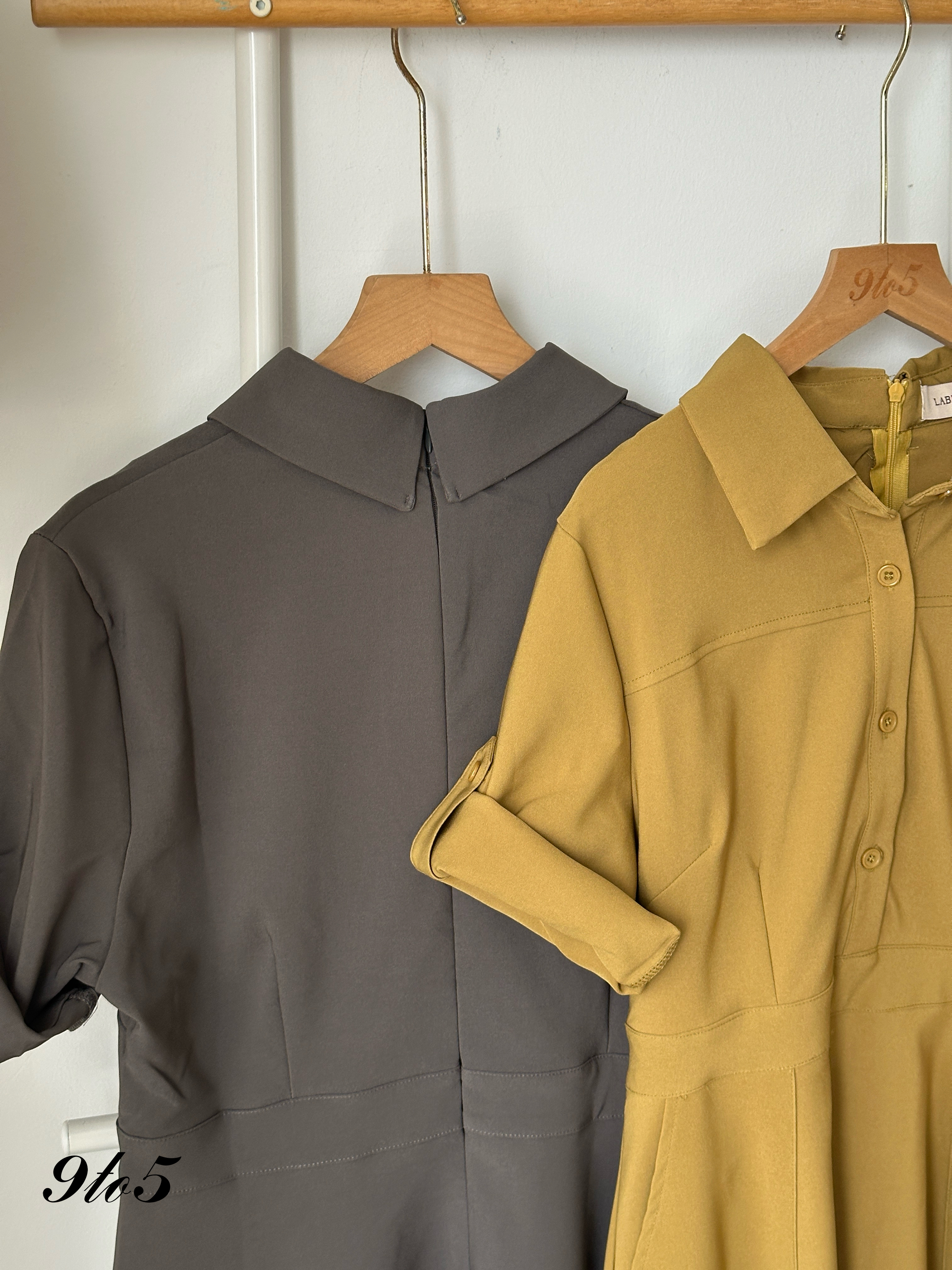 D2333 Short Sleeve Dress with Collar - 3 Colors