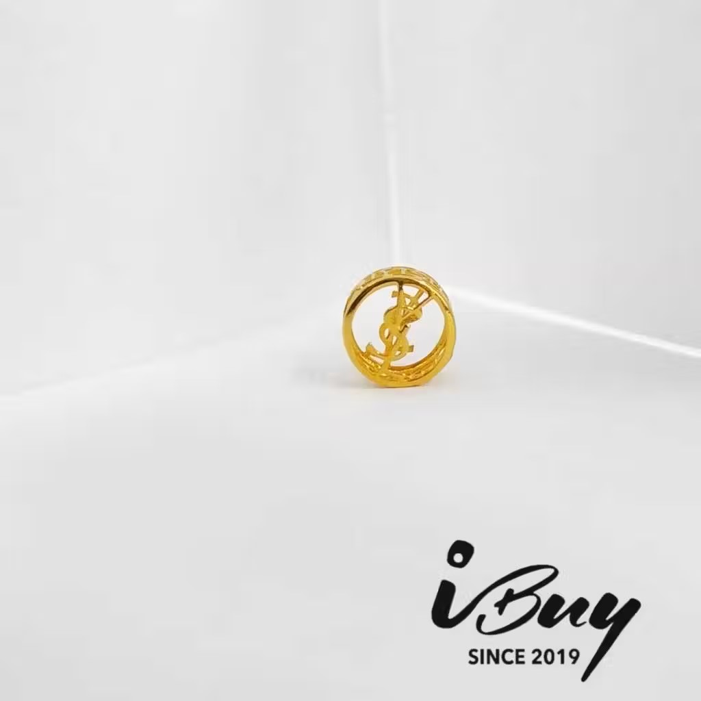 916 GOLD YSL ROUND CHARM BEAD 916 金 YSL 串咀