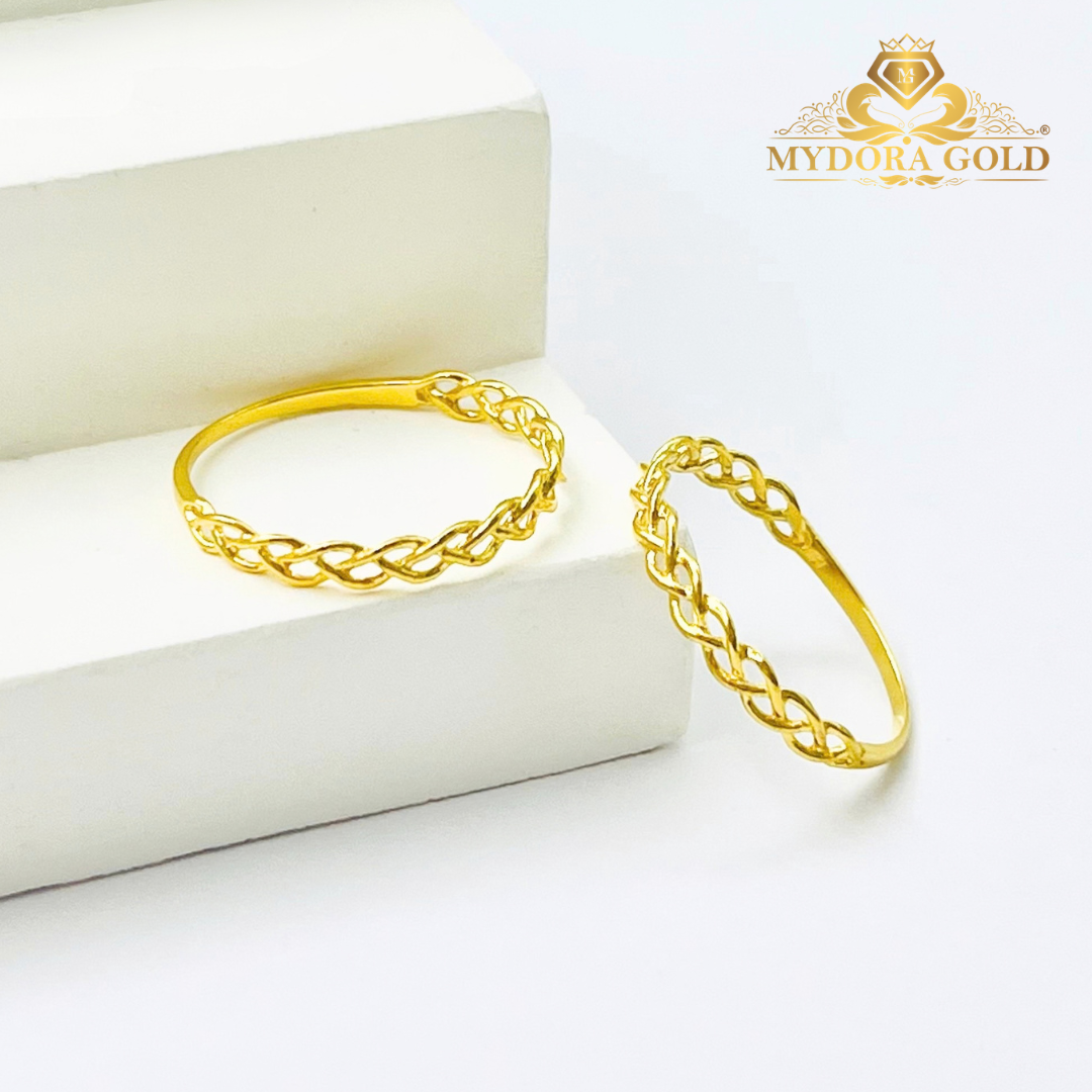 MYDORA Cincin Rapunzel Minimalist | Cincin Fesyen Series l Cincin Emas 916 [916 Gold Ring]