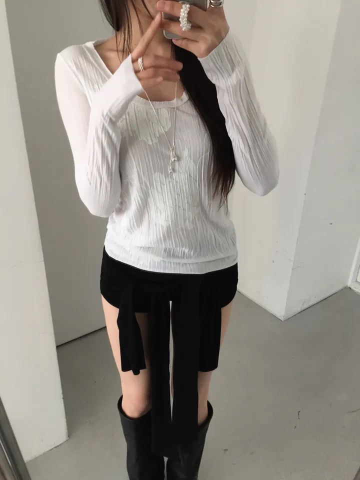 Layered Wrap-Front Micro Shorts