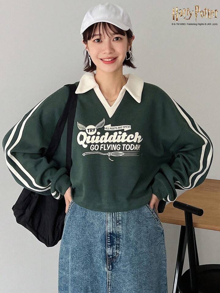 哈利波特魁地奇學院風撞色長袖上衣