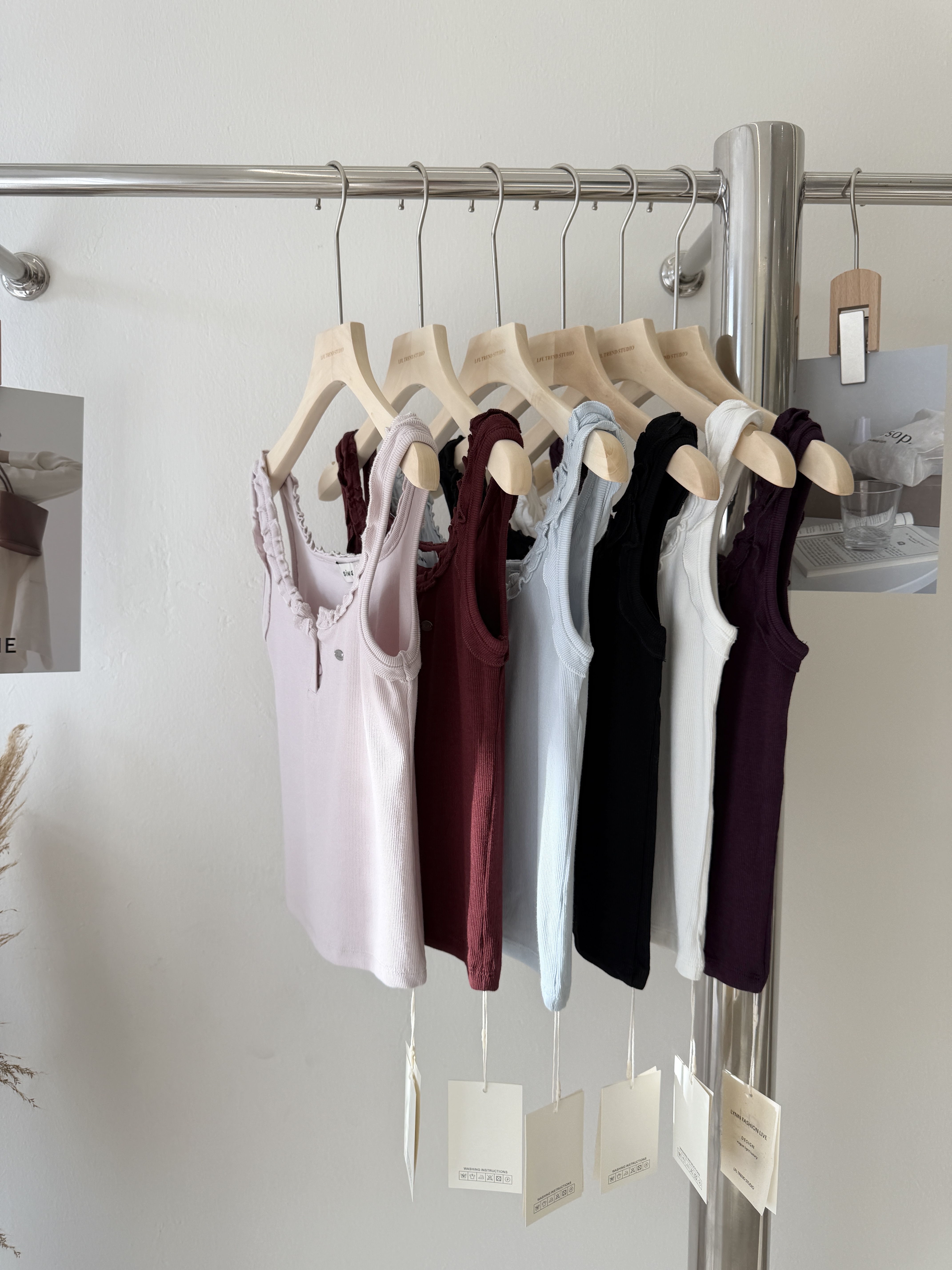 6589 爆款木耳边针织背心