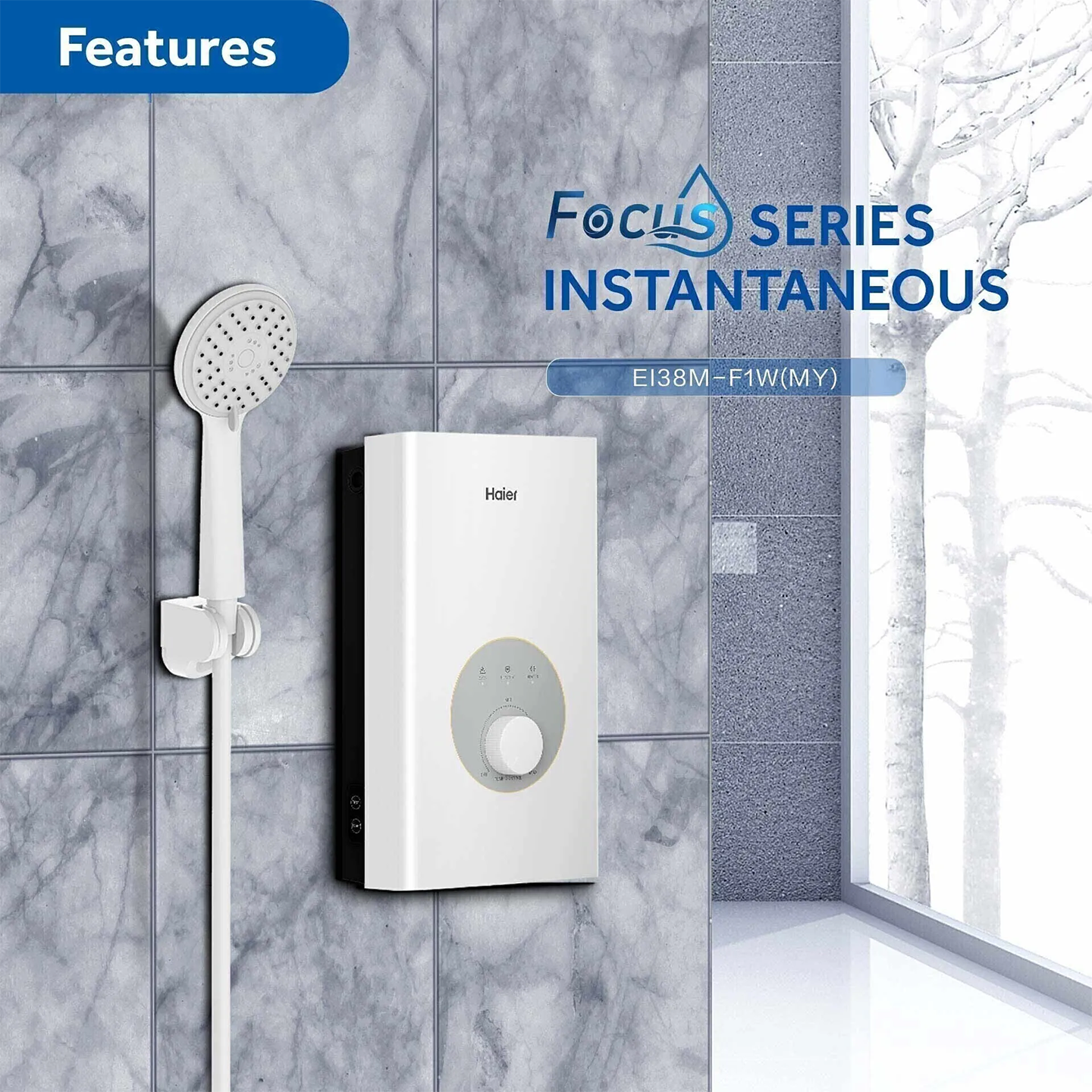 Haier 3.8kW Non-Pump Water Heater (EI38M-F1W)