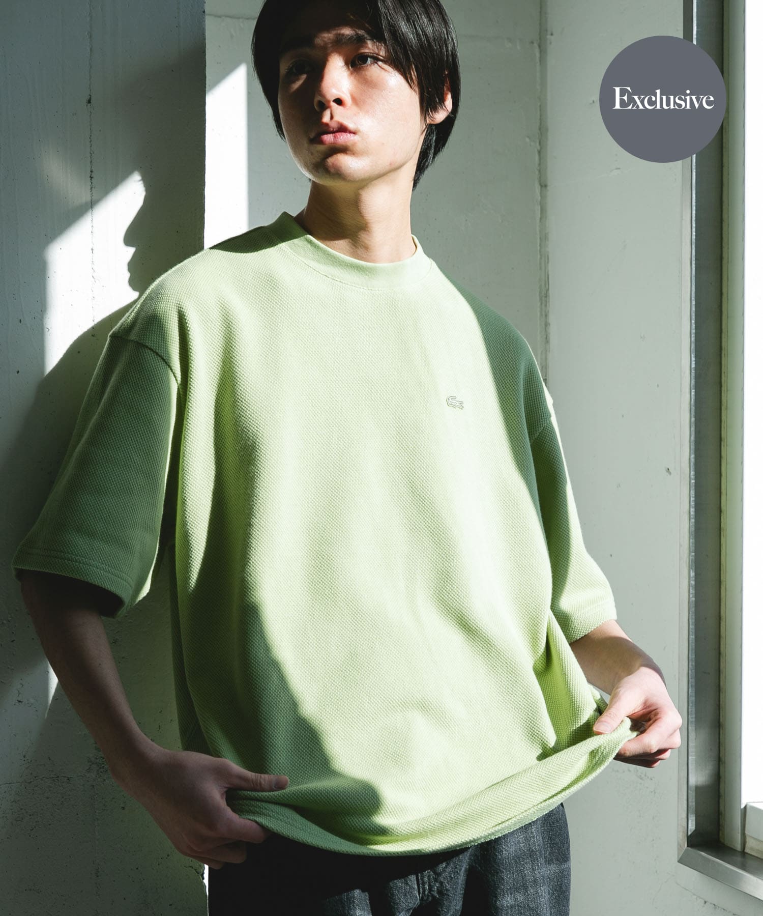 LACOSTE×DOORS THICK PIQUE ROUND SHORT-SLEEVE