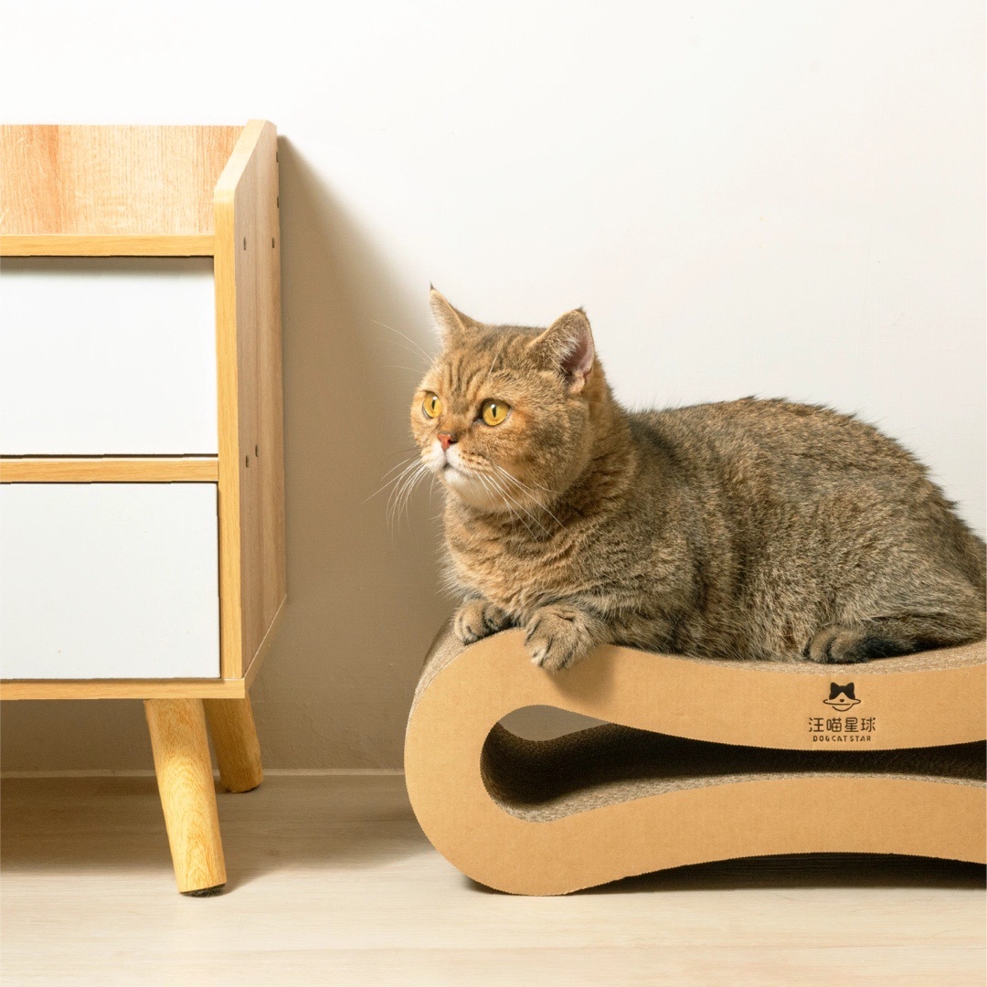 汪喵星球 經典8字型貓抓板｜不掉屑貓抓板