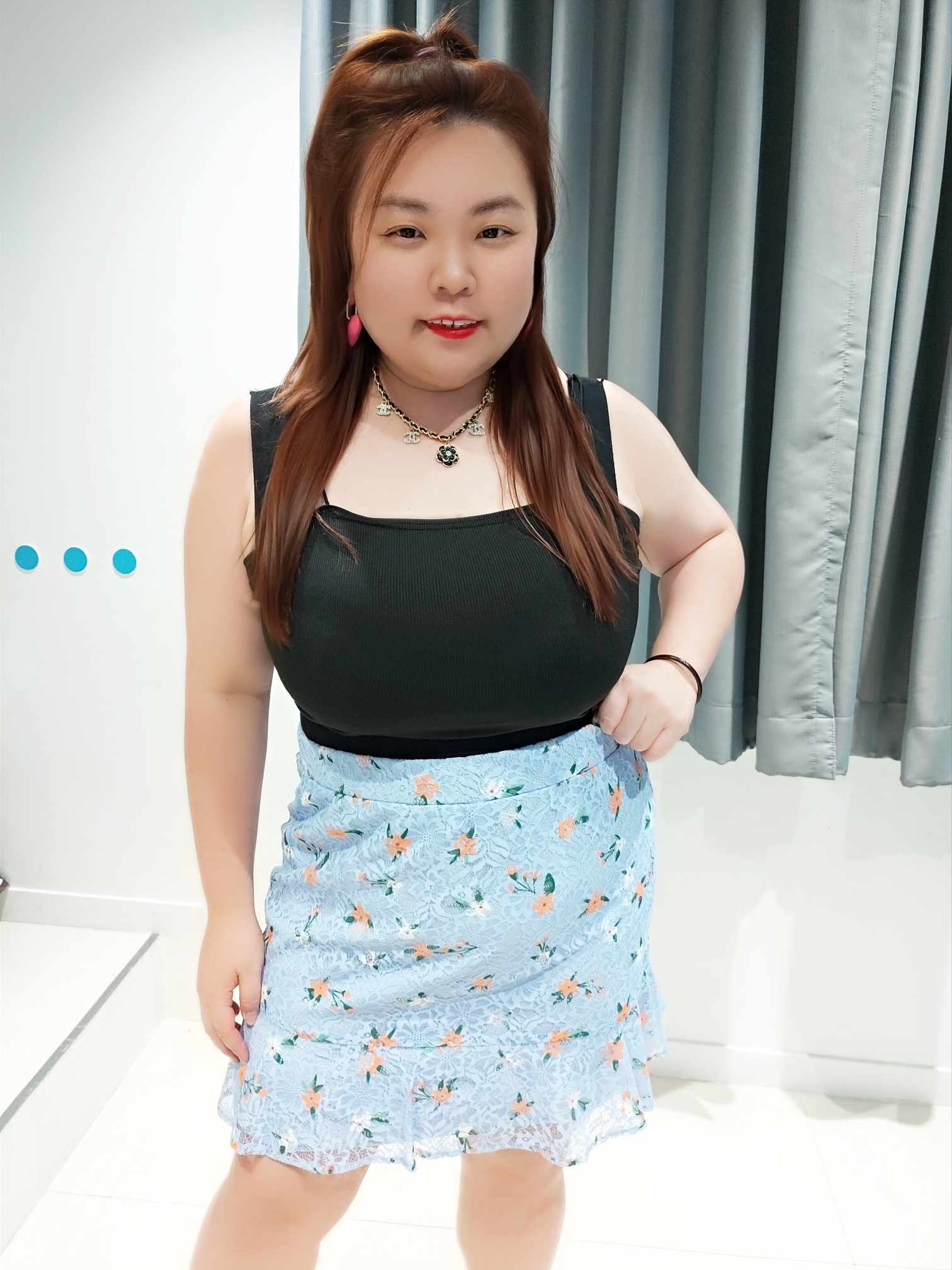 ENF01 C8017 蕾丝花卉拼鱼尾裙