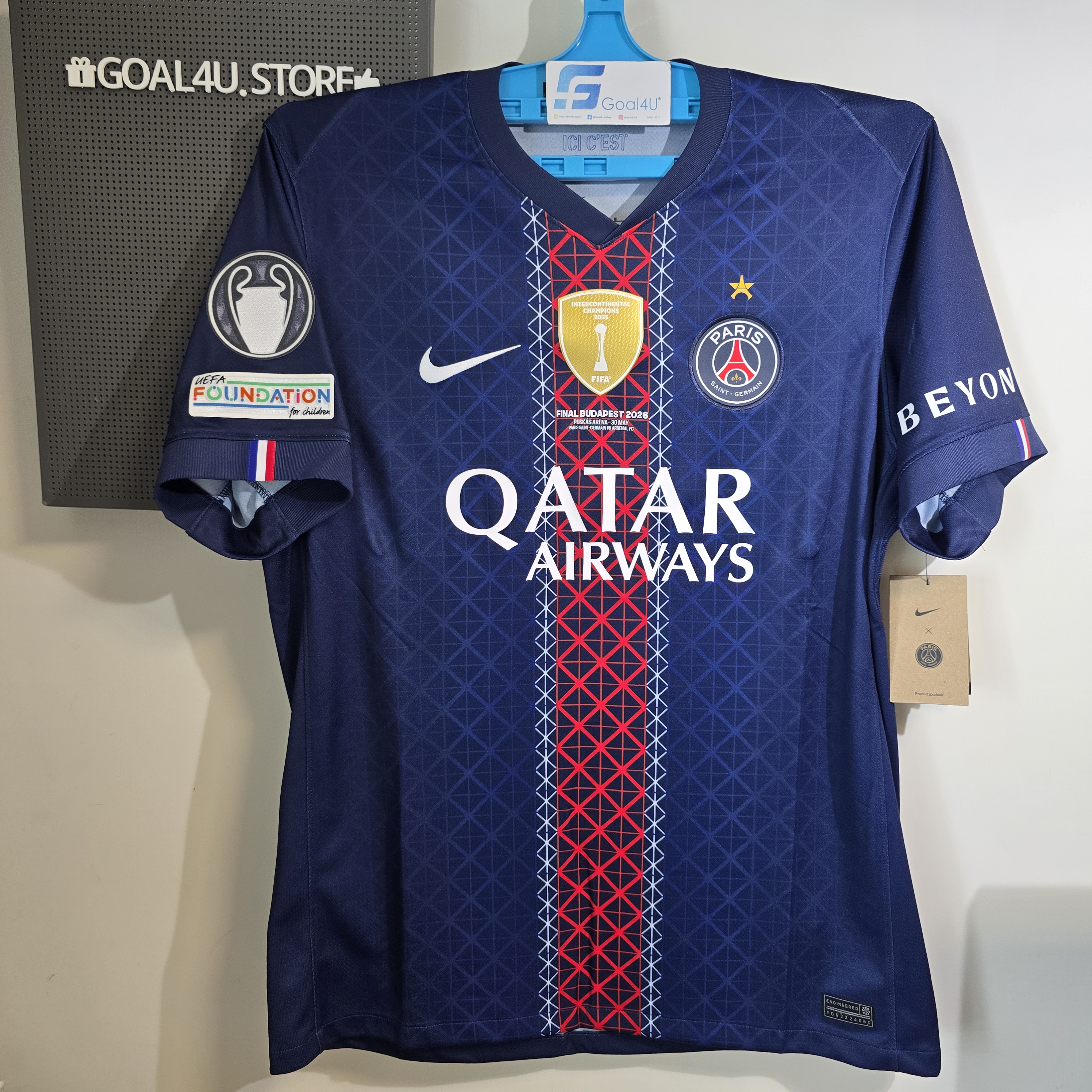 #現貨 歐聯決賽版🏆 Nike PSG 巴黎聖日門 2025-26 主場球迷版球衣 (可加印字章) HJ4593