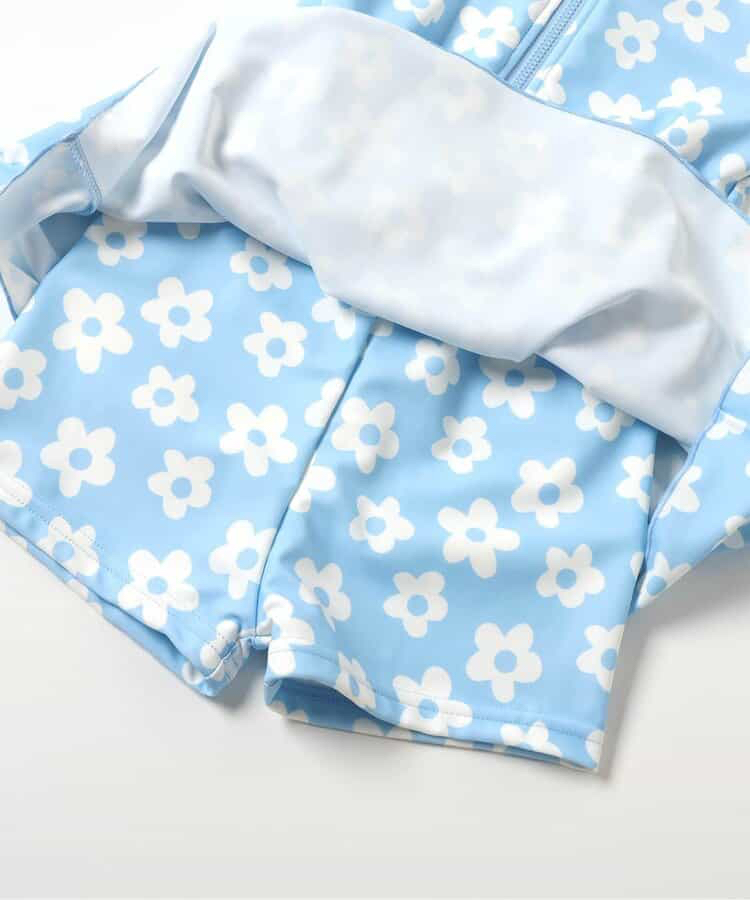 🇯🇵預訂 日本直送🇯🇵BREEZE兩色圖案滿印荷葉邊長袖連身泳衣