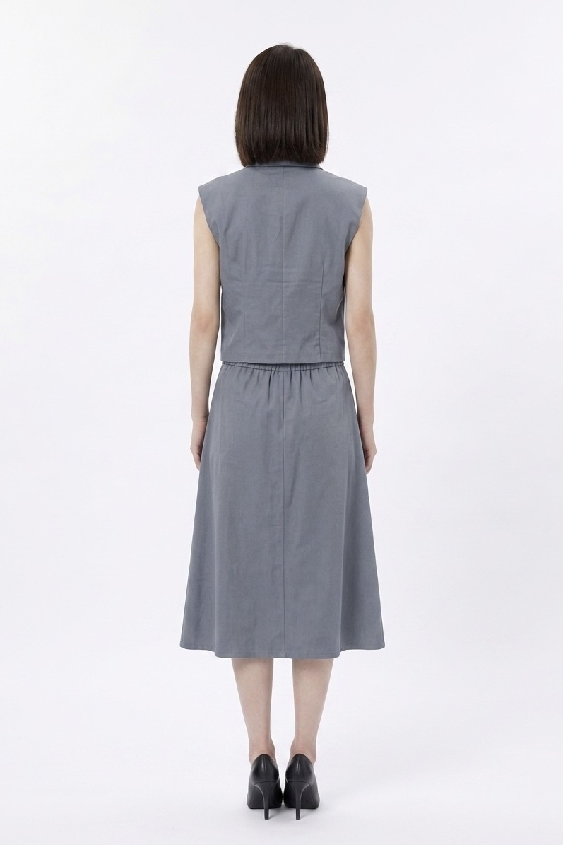1879BS Elara Tailored Asymmetric Midi Dress